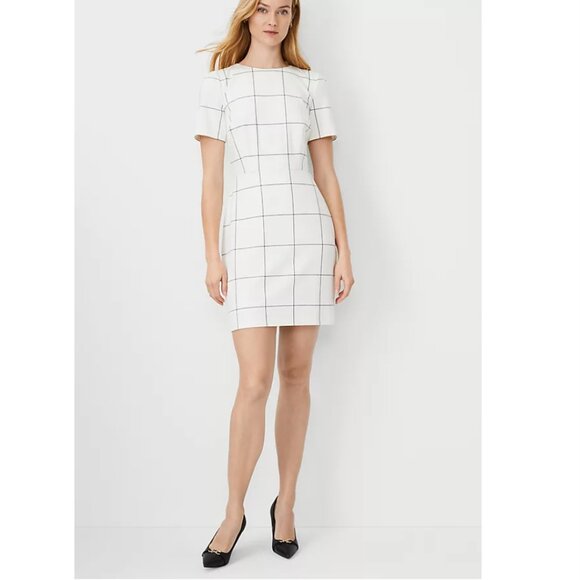 Ann Taylor Windowpane Sheath Dress - Picture 2 of 4